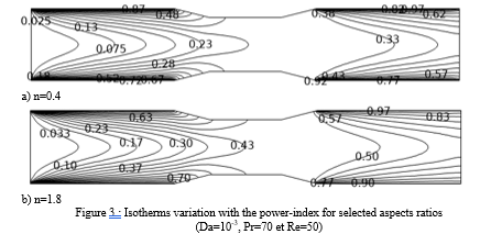 article IJEAP : Second Law Analysis in a Non-Newtonian Fluid Flow in an horizontal Channel with Narrowing and Widening